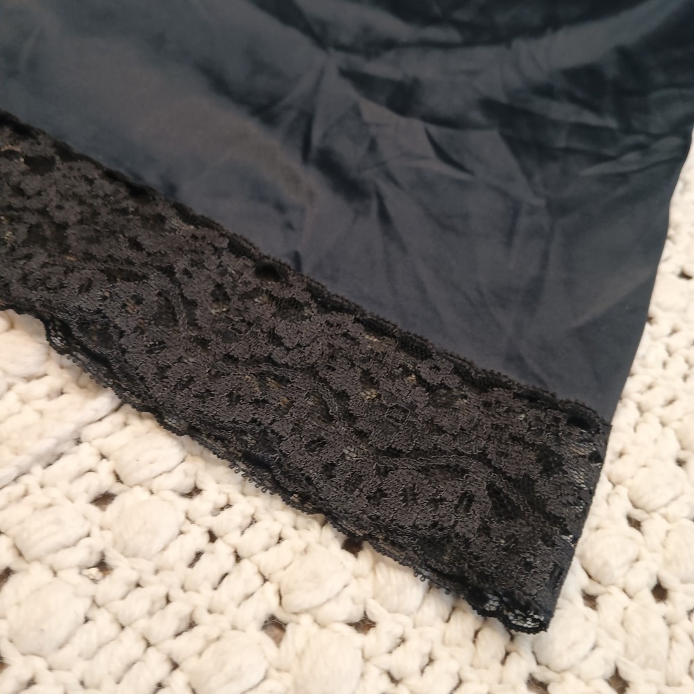 SILKY Vtg VASSARETTE Satin NYLON Dress SLIP Lace Top & Bottom USA Sz 32 F Read - Picture 3 of 13